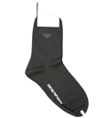 Armani Black Wool Mix Ribbed Socks