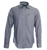 Armani Blue and Beige Stripe Shirt
