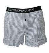 Armani Blue and Navy Stripe Boxer Shorts