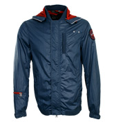 Armani Blue and Red Hooded Jacket