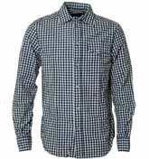 Blue and White Check Long Sleeve Shirt