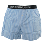 Blue and White Stripe Boxer Shorts
