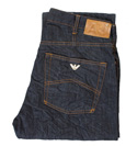 Armani Blue Creased Comfort Fit Jeans