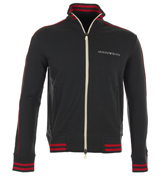 Armani Blue Full Zip Sweatshirt With Red Trim