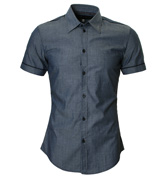 Armani Blue Short Sleeve Shirt