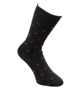 Armani Blue Socks With Red Logo (2 Pack)