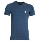 Armani Blue T-Shirt with Small Logo