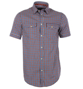 Blue, White and Red Check Shirt