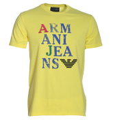 Armani Bright Yellow T-Shirt with Printed Design