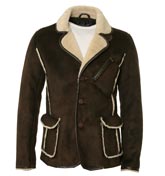 Armani Brown and Beige Button Fastening Jacket