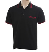 Armani Collezioni Black Pique Polo Shirt