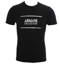 Armani Collezioni Black T-Shirt with Printed Design