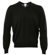 Armani Collezioni Black V-Neck Sweater