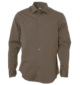 Armani Collezioni Brown Long Sleeve Shirt