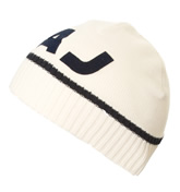 Cream and Black Beanie Hat