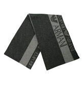Armani Dark and Light Grey Stripe Scarf
