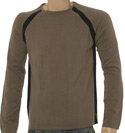 Dark Beige & Navy Wool Sweater