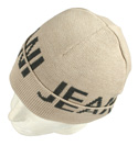 Armani Dark Beige Beanie Hat with Black Logo