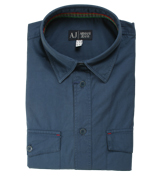 Armani Dark Blue Short Sleeve Shirt