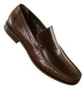 Armani Dark Brown Leather Loafer Shoes