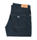 Armani Dark Denim (J07) Straight Leg Button Fly Jeans