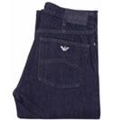 Dark Denim Zip Fly Straight Leg Jeans - 34 Leg (J31)