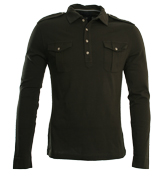 Armani Dark Green Jersey Polo Shirt
