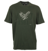Armani Dark Green T-Shirt with Printed Design