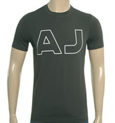 Armani Dark Grey Long Sleeve T-Shirt with White