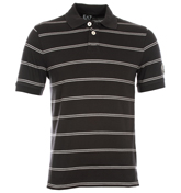 Armani Dark Grey Striped Polo Shirt