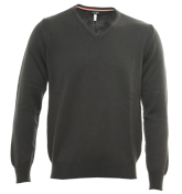 Armani Dark Grey V-Neck Sweater