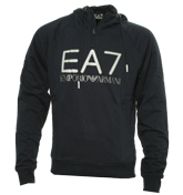 Armani Dark Navy 1/4 Zip Hooded Sweatshirt