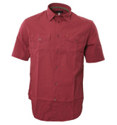 Armani Dark Red Short Sleeve Shirt