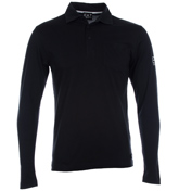 Armani Dark Slate Long Sleeved Polo Shirt