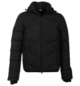 Armani EA7 Black Down Hooded Jacket