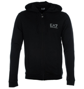 Armani EA7 Black Full Zip Hooded Sweatshirt