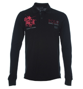 Armani EA7 Black Pique Polo Shirt