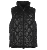 EA7 Black Quilted Gilet