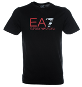 Armani EA7 Black T-Shirt with Printed Design
