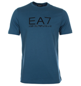 EA7 Blue T-Shirt With Black Logo