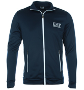 Armani EA7 Blueberry and White Full Zip Sweatshirt
