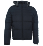 EA7 Dark Slate Down Hooded Jacket