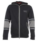 Armani EA7 Dark Slate Full Zip Hooded Sweatshirt
