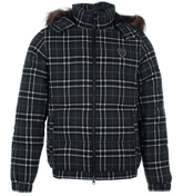 Armani EA7 Grey Check Hooded Jacket