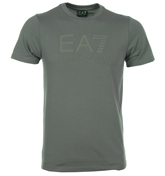 Armani EA7 Metal Grey T-Shirt with Rubberised Logo