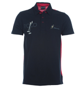 Armani EA7 Prussian Navy Pique Polo Shirt