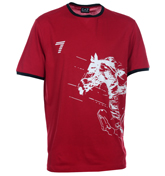 Armani EA7 Red T-Shirt with White Print Design