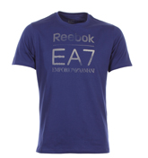 Armani EA7 Royal Blue T-Shirt with Grey Logo
