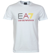 Armani EA7 White T-Shirt with Printed Design