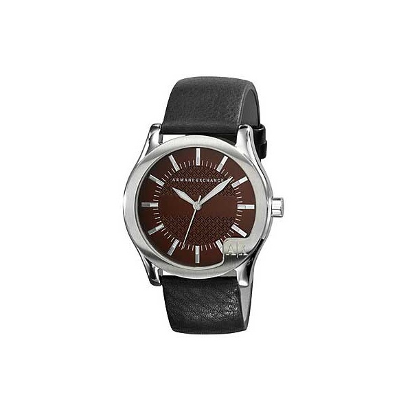 Armani Exchange Brown Leather Strap Mens